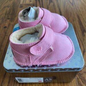 BearPaw Pink Baby Booties - Small